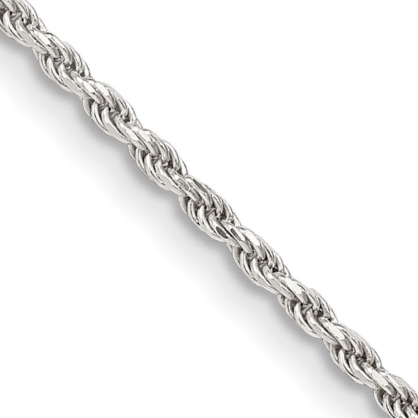 Sterling Silver 1.7mm Diamond-cut Rope Chain 20 inches
