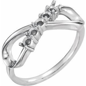 Sterling Silver 5-Stone Infinity-Inspired Family Ring Mounting