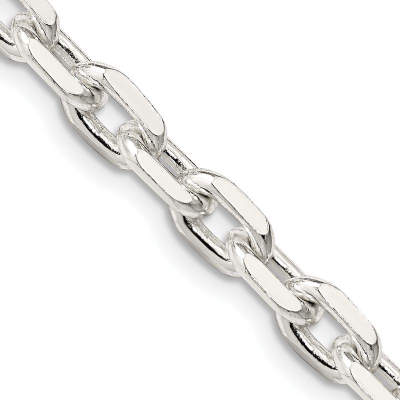Sterling Silver 5.4mm 22 in Beveled Oval Cable Chain