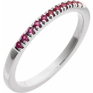 Sterling Silver Lab-Grown Ruby Stackable Ring