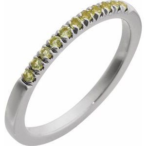 Sterling Silver Natural Peridot Stackable Ring