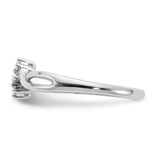 Sterling Silver Polished Twisted 3 Stone Diamond Ring