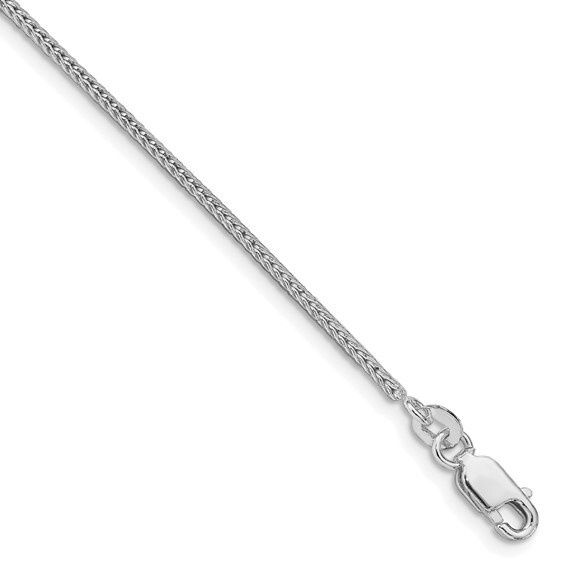 Sterling Silver Rhodium Plated 1.45mm Diamond-Cut Round Franco Chain 18in