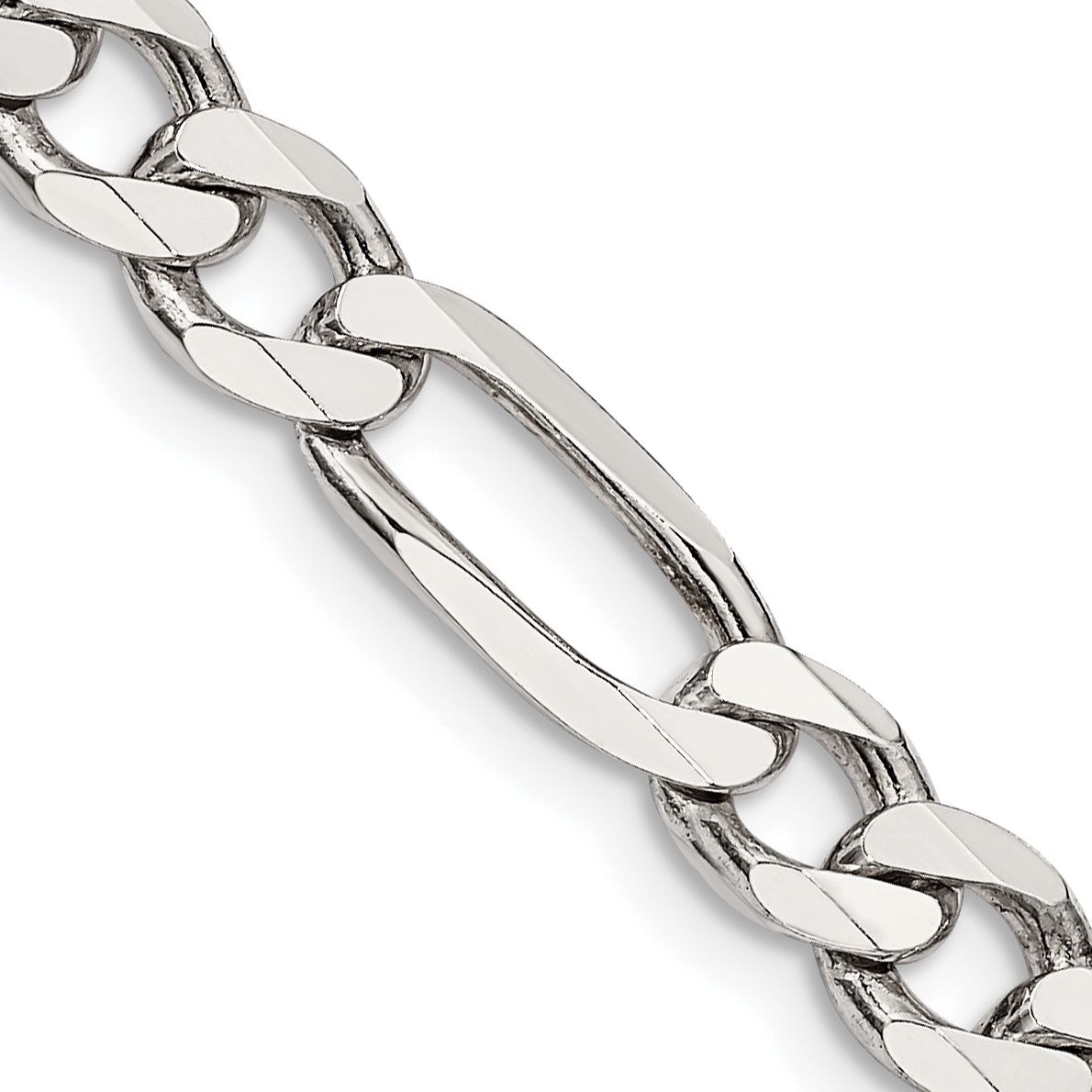 Sterling Silver 6.75mm Figaro Chain 24in