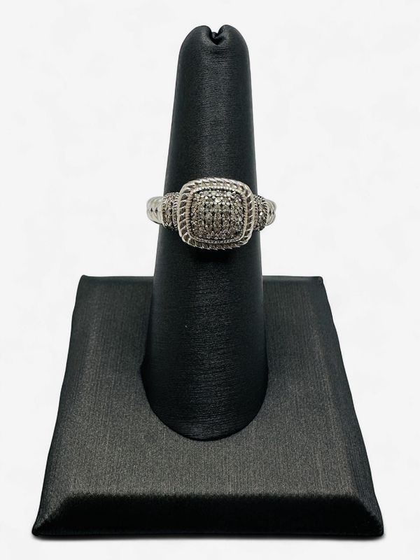 Sterling Silver and Diamond Previously Loved Ring- Size 7