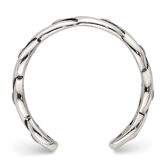 Sterling Silver Antiqued Twist Toe Ring