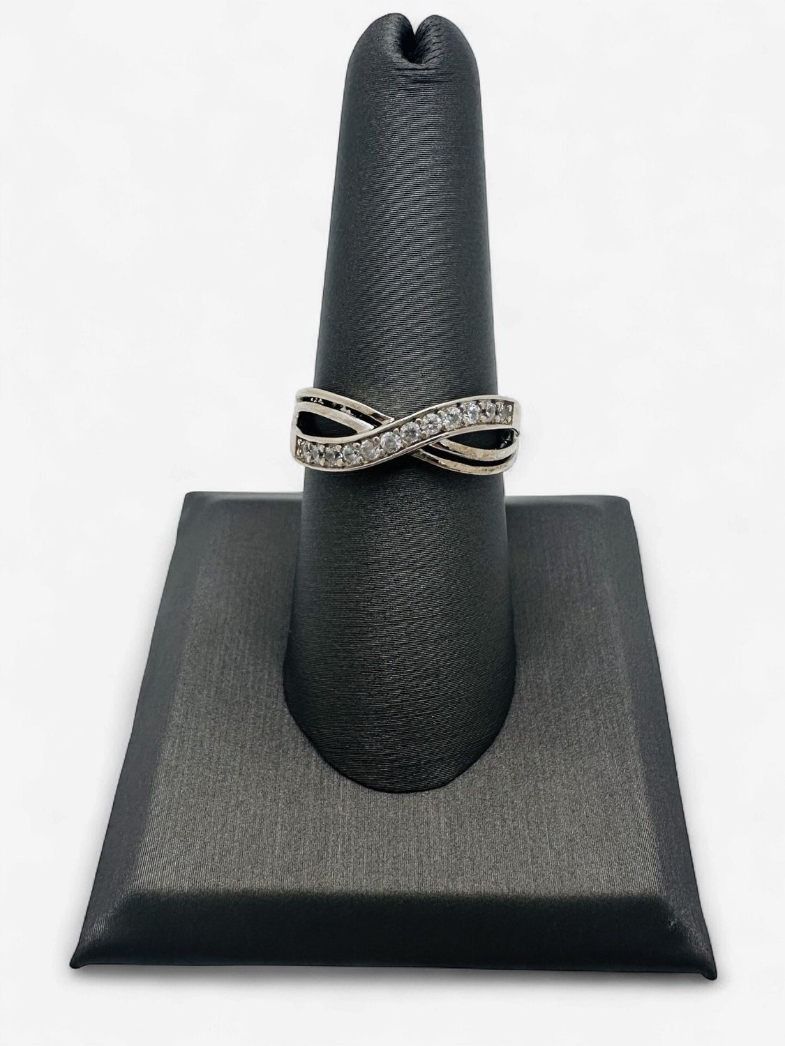 Sterling Silver Previously Loved CZ Band- Size 8