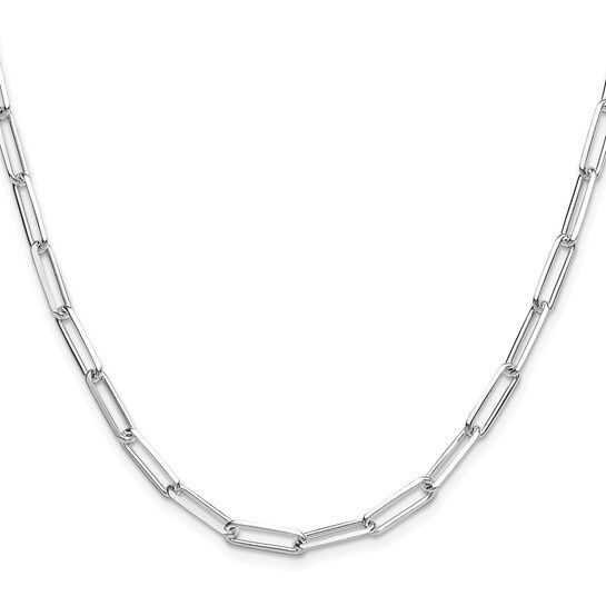 Sterling Silver Rhodium Plated 20 in 4.4mm Paperclip Chain