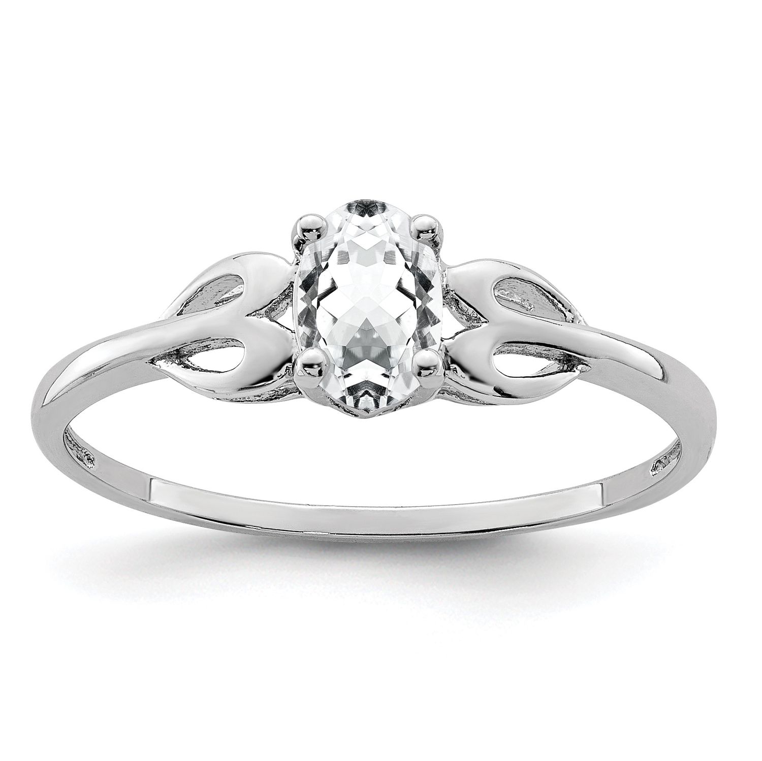 Sterling Silver Rhodium-plated White Topaz Ring 7.00_Copy