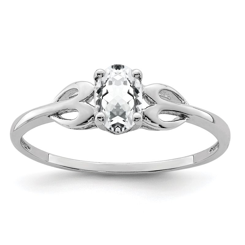 Sterling Silver Rhodium-plated White Topaz Ring 7.00_Copy