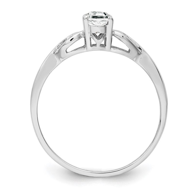 Sterling Silver Rhodium-plated White Topaz Ring 7.00_Copy