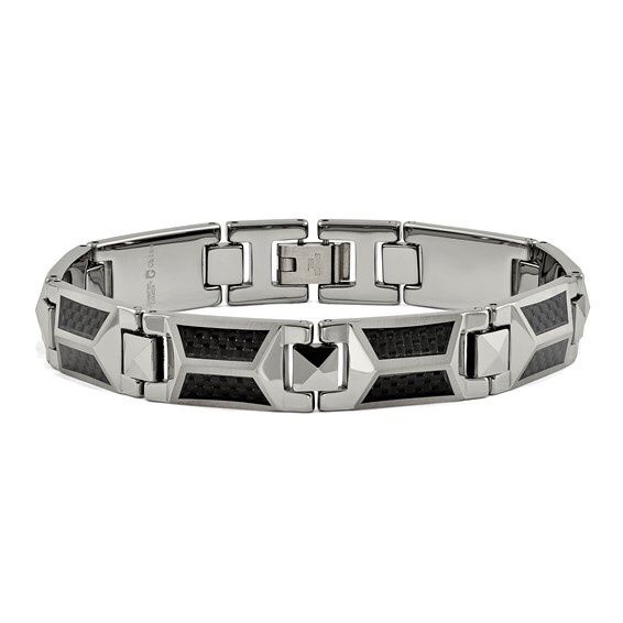 Tungsten and Carbon Fiber Men's 8.5" Bracelet