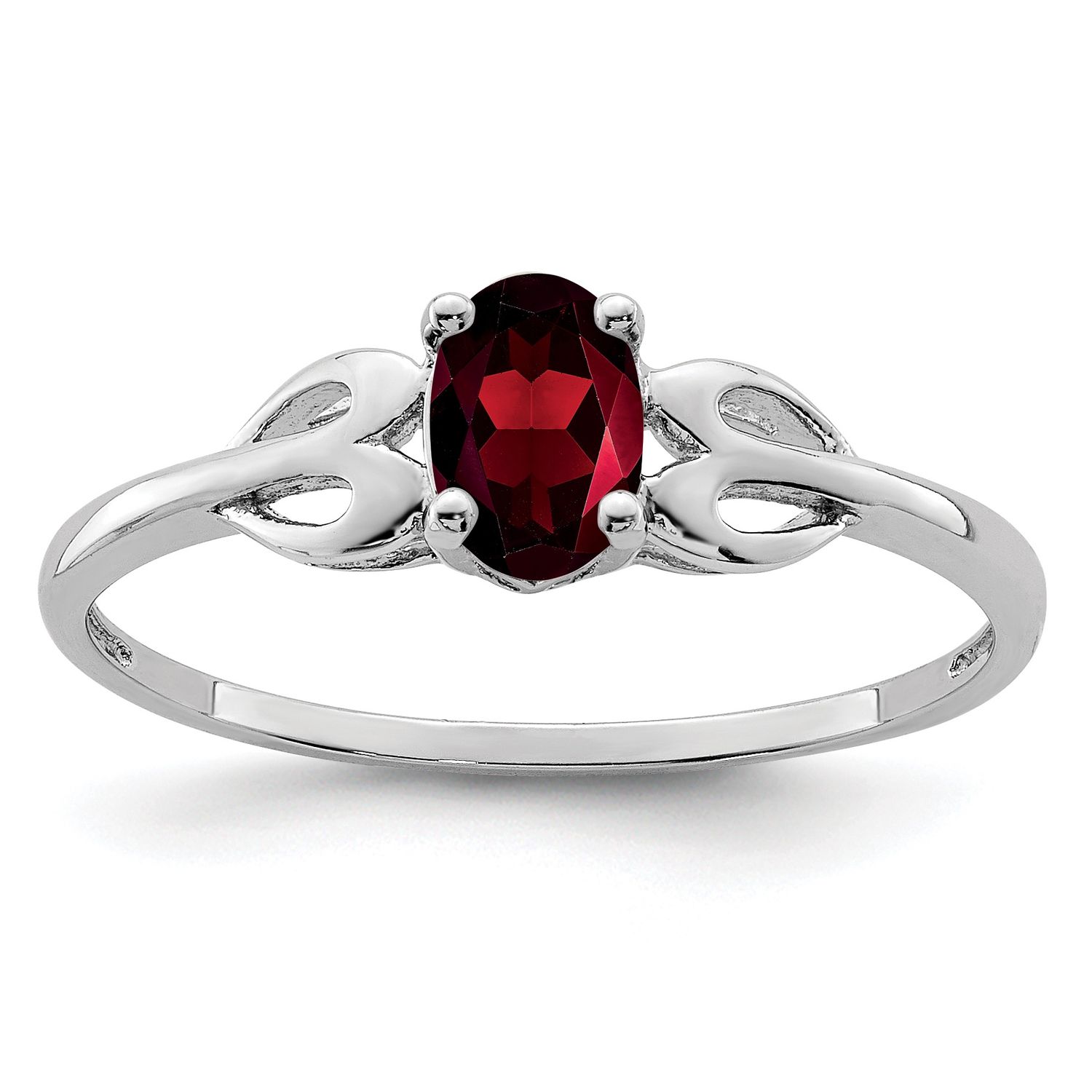 Sterling Silver Rhodium-plated Garnet Ring 7.00