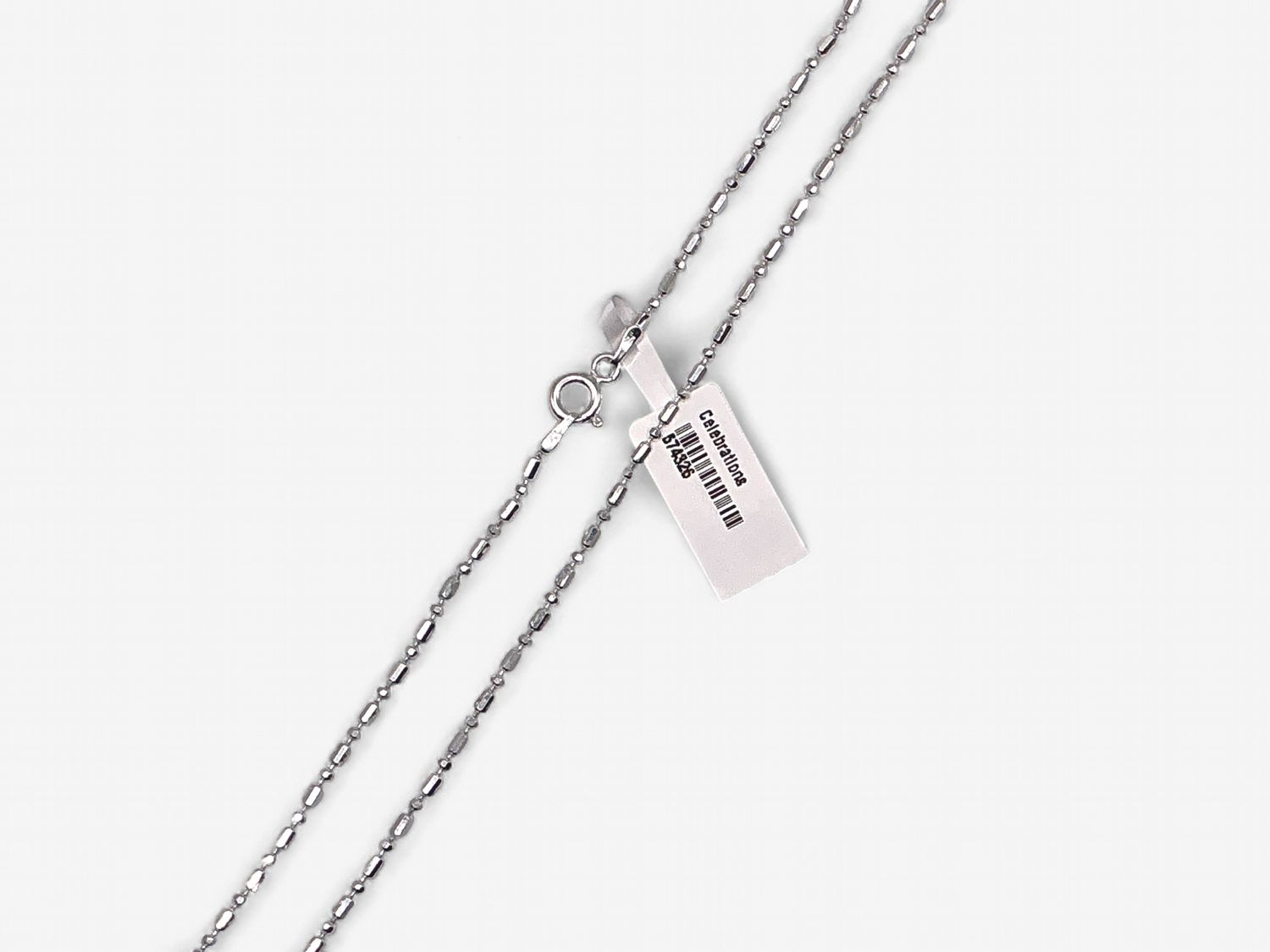 Sterling Silver Bar and Beaded Chain 1.3mm