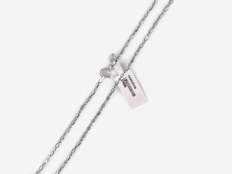 Sterling Silver Bar and Beaded Chain 1.3mm