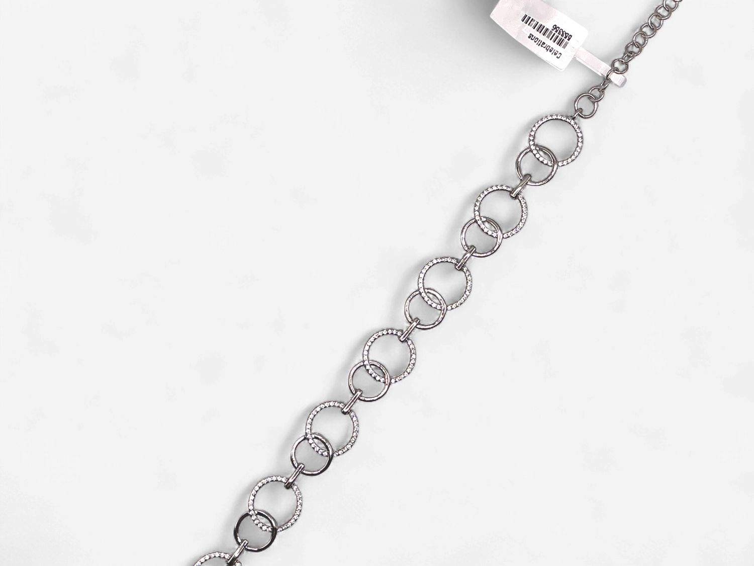 Sterling Silver Adjustable Circle Micro Pave CZ Bracelet