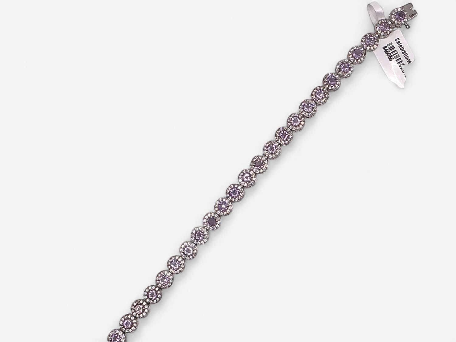 Sterling Silver Amethyst &amp; CZ Bracelet
