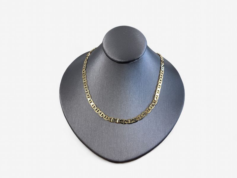 14k Yellow Gold Vermeil Sterling Silver 22 inch 3.75 mm Anchor Chain