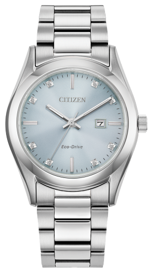 Ladies ECO WR100 Stainless Steel Bracelet Blue Face