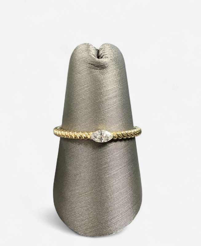 14k Yellow Gold 1/10 ct Lab Grown Marquise Diamond Fashion Ring