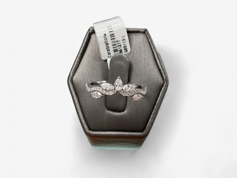 14k White Gold 1/2 CTW Lab-Grown Diamond Contour Band