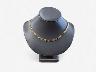 14K Yellow Gold Vermeil Sterling Silver 24inch 4.2mm Fancy Link