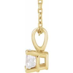 14K Yellow Gold 2 CT Lab-Grown Round Diamond 18" Necklace