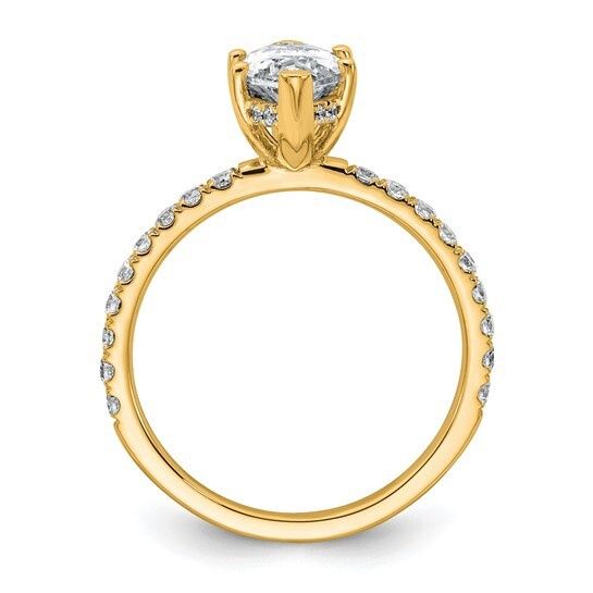 14k Yellow Gold 2 5/8ct Certified Lab Grown Diamond VS/SI+ G+ Marquise Solitaire with Flair Engagement Ring