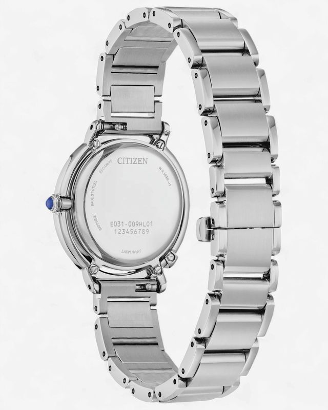 Citizen L Arcly Stainless Steel Ladies Eco-Drive Watch w/ Deep Red Apple Leather Strap