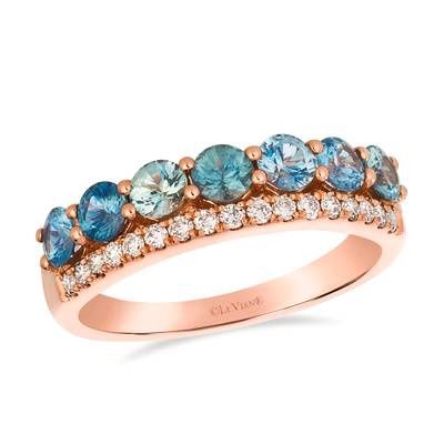Le Vian® Ring featuring 1 1/5 cts. Montana Sapphire Ombré™, 1/5 cts. Nude diamonds™set in 14K Strawberry Gold®