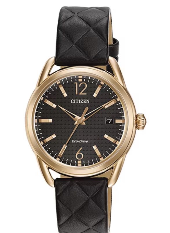 Citizen Women’s Eco Drive Black Leather Strap
