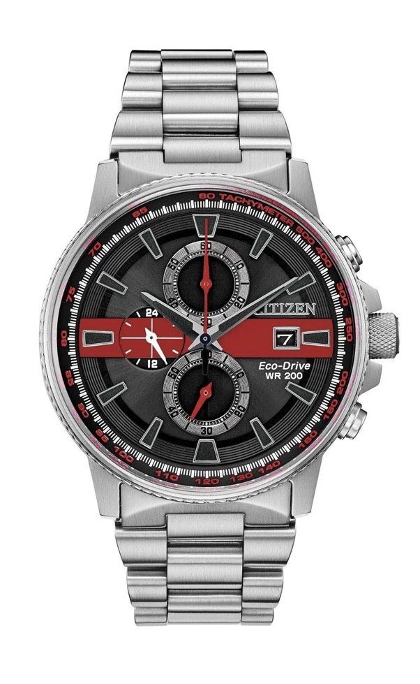 Citizen Thin Red Line Eco Drive Watch