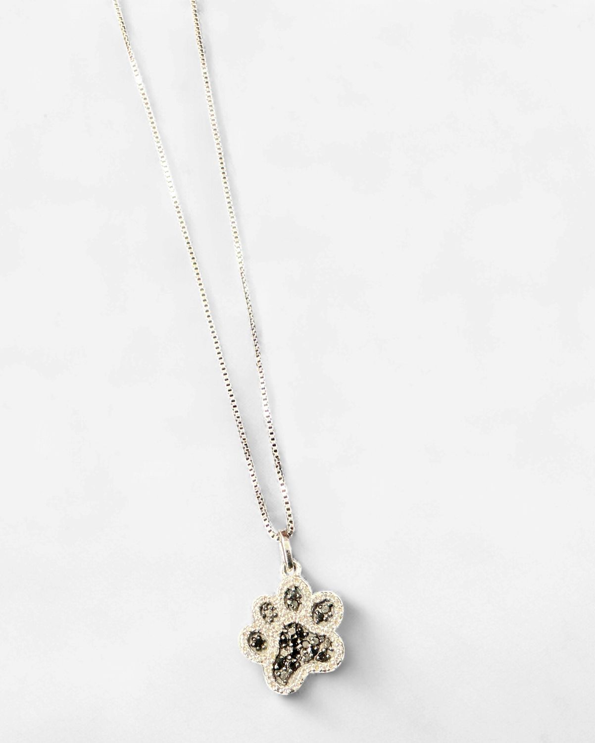 Sterling Silver Paw Print Pendant Necklace