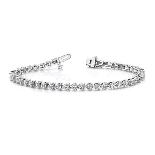14k White Gold 4 1/3 carat Lab Grown Diamond Tennis Bracelet