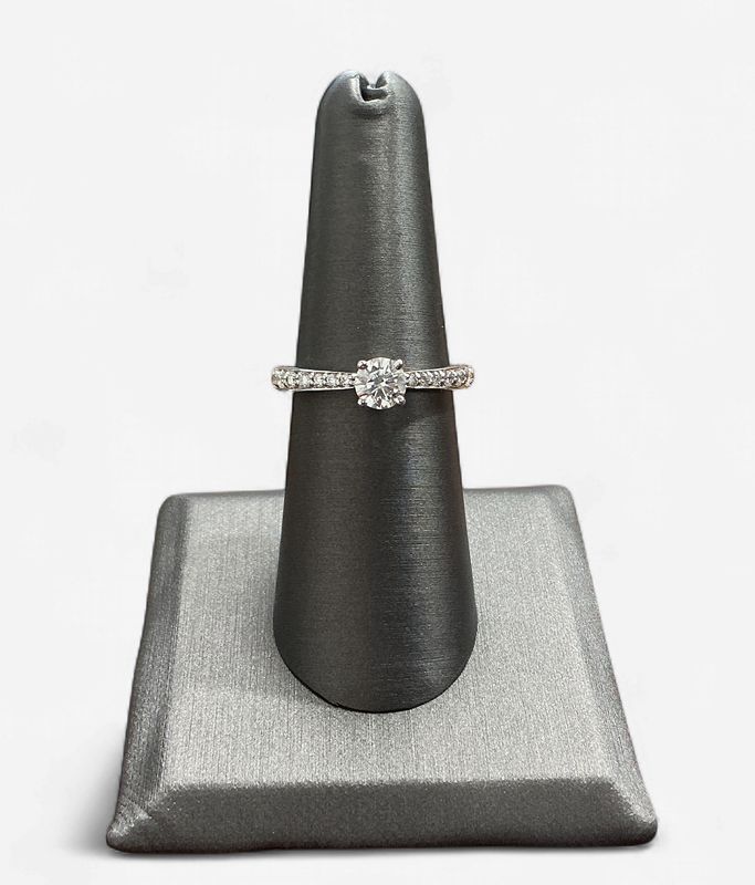 Previously Loved 14k White Gold Engagement Ring w/ 1/2 ct Round Diamond Center