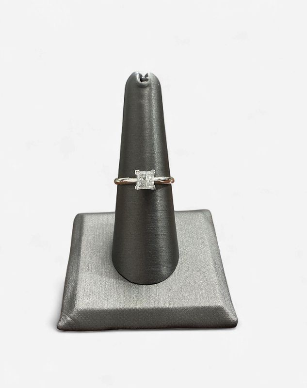Previously Loved 10k White Gold 3/4 ct Natural Princess Cut Solitaire Ring
