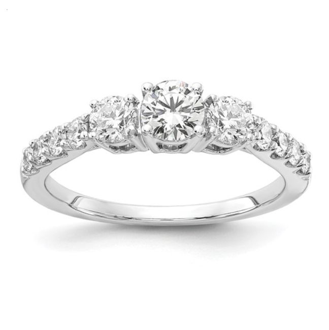 14K Lab-Grown 3-Stone 1ctw