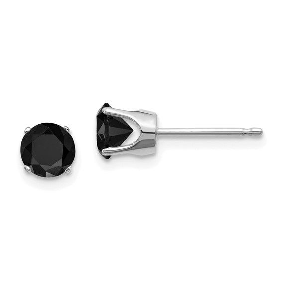 14k 1ct Black Diamond Stud Earrings