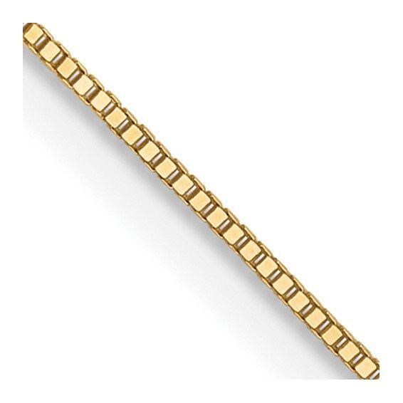 10K Yellow Gold  .5mm Baby Box Chain with Spring Ring Clasp