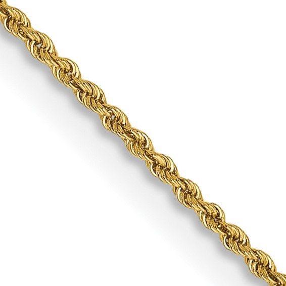 14k Yellow Gold 18 inch 1.5 mm Rope Chain