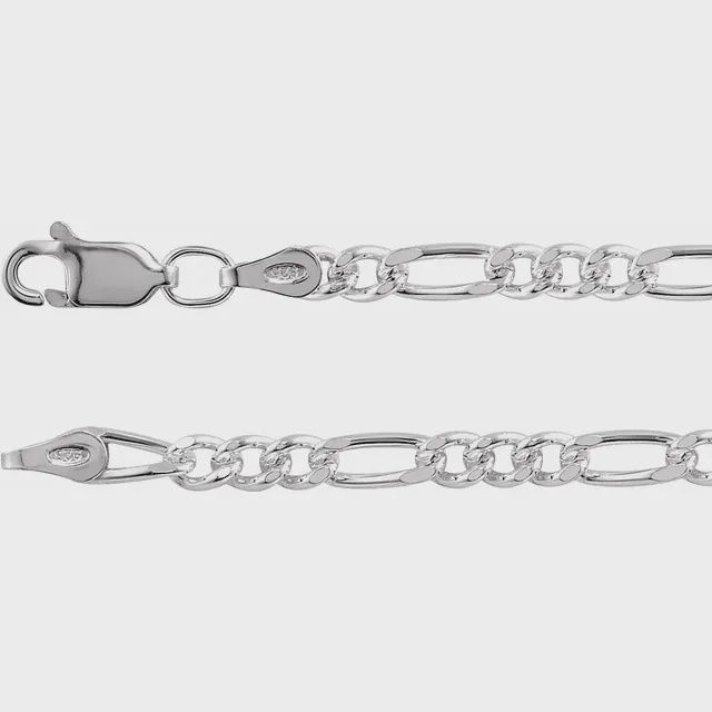 Sterling Silver 3.5 mm Figaro 20" Chain