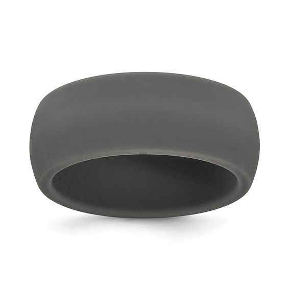 Silicone Dark Grey 8.7mm Domed Band Size 9