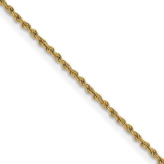 Stainless Steel Polished Yellow IP-Plated 1.5 mm Rope Chain