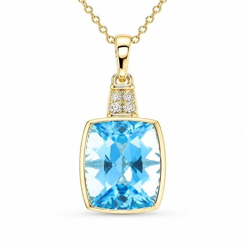 Le Vian Pendant featuring Ocean Blue Topaz Nude diamonds set in 14K Honey Gold