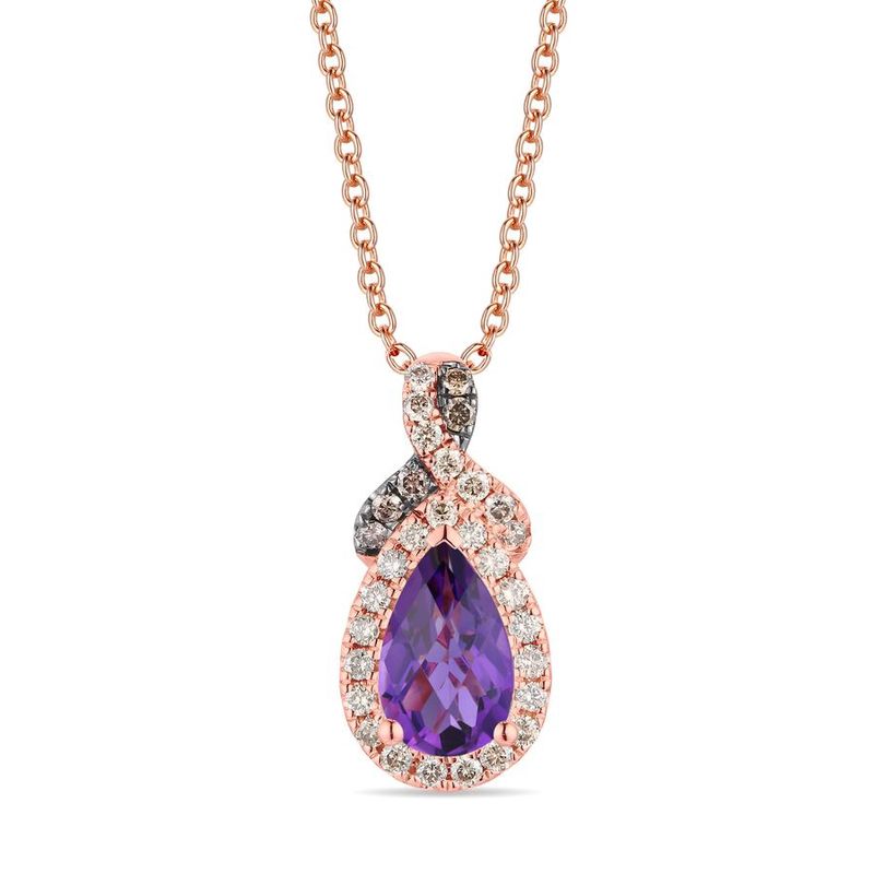 Le Vian Pendant feat. Grape Amethyst Nude diamonds Chocolate diamonds set in 14K Strawberry Gold