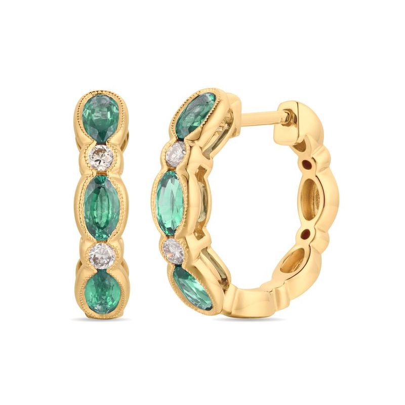 Le Vian Earrings feat. Costa Smeralda Emeralds™ Vanilla diamonds set in 14K Honey Gold