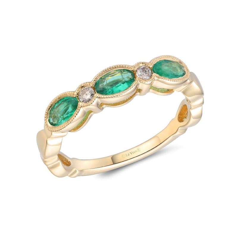 Le Vian Ring feat. Costa Smeralda Emeralds Vanilla diamonds set in 14K Honey Gold