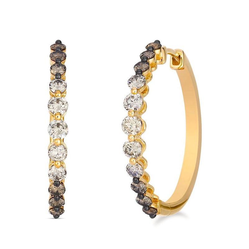Le Vian Ombre Earrings feat, Chocolate ombré diamonds set in 14K Honey Gold