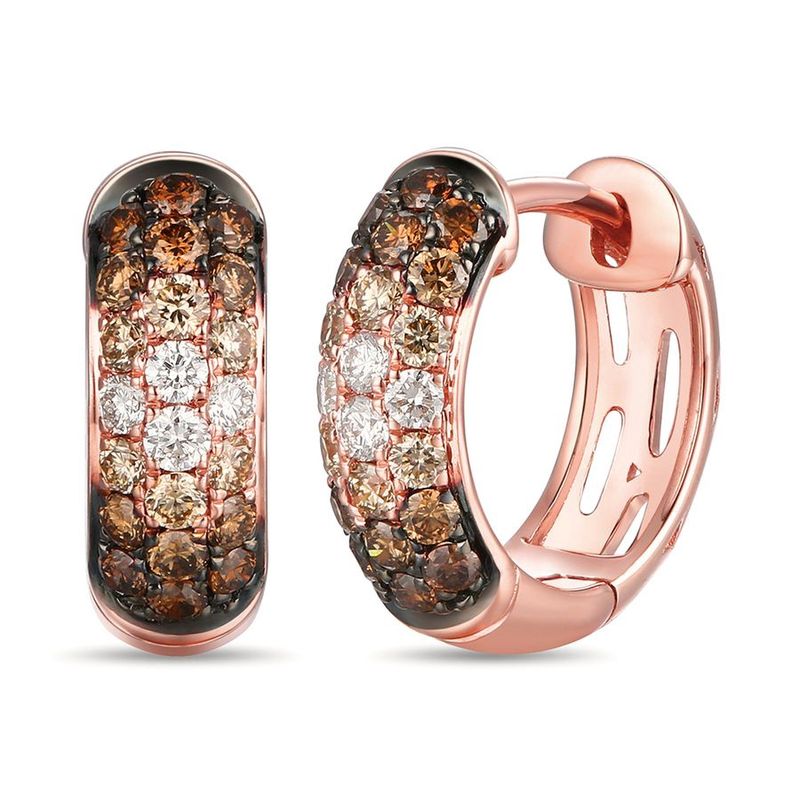 Le Vian Ombre Earrings feat. Chocolate ombré diamonds  Vanilla diamonds set in 14K Strawberry Gold
