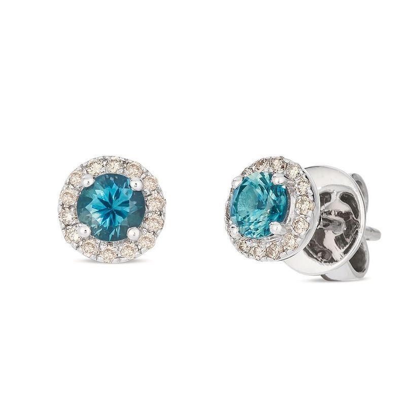 Le Vian Earrings feat, Montana Sapphire Ombré Nude diamonds set in 14K Vanilla Gold